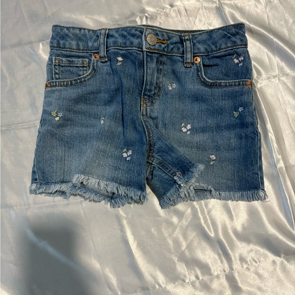 Cat & Jack Blue Floral Embroidered Kids Shorts